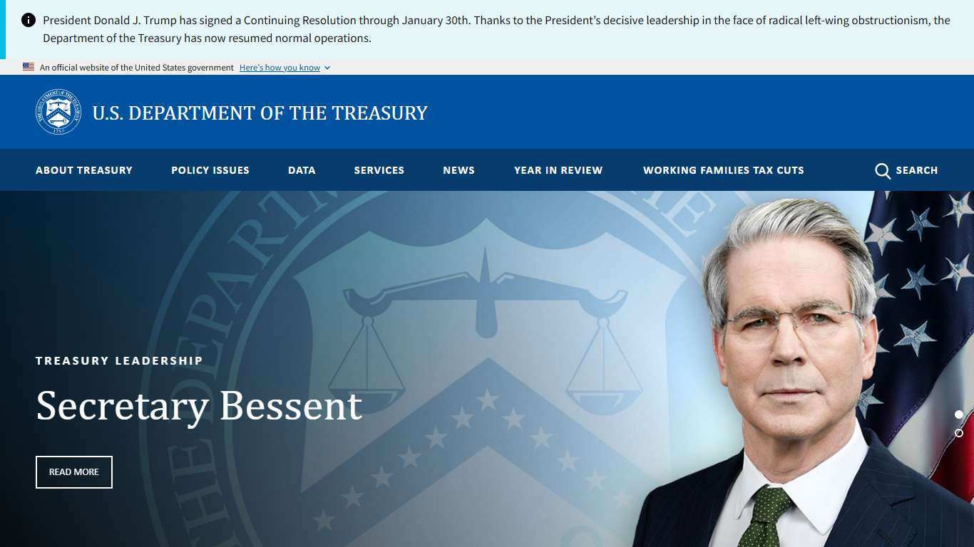 Front page | U.S. Department of the Treasury